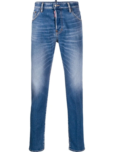 Dsquared2 Faded Detail Jeans In Blue