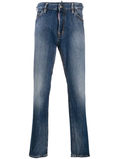 Dsquared2 Faded-effect Slim-fit Jeans In Blue