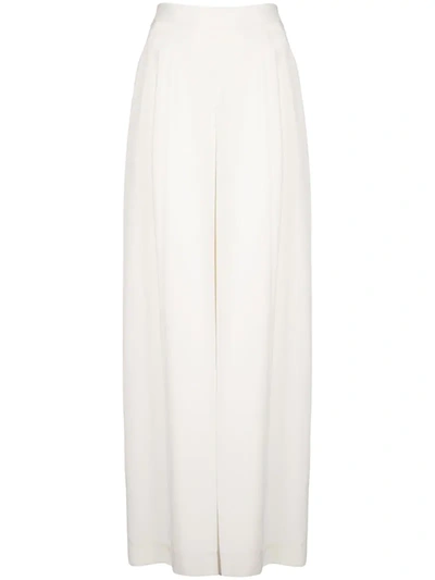 Adam Lippes Pleated Wide-leg Trousers In Neutrals