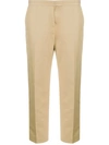 Marni Stitched Cropped Trousers In Brown