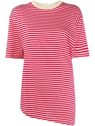 Marni Oversize Striped Cotton Jersey T-shirt In Red