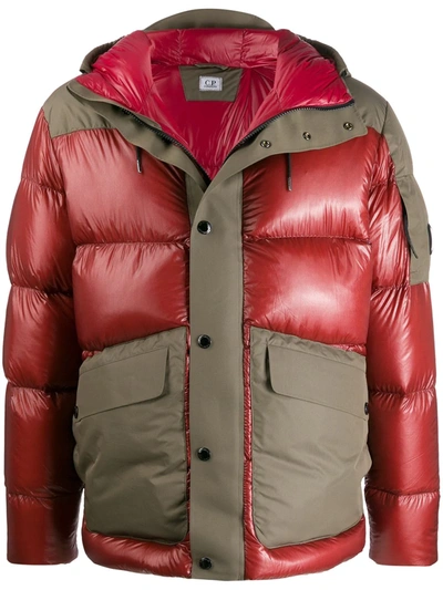 C.p. Company Dd Shell Two-tone Puffer Jacket In Red | ModeSens