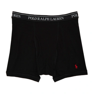 Polo Ralph Lauren 3-pack Cotton Boxer Briefs In Black