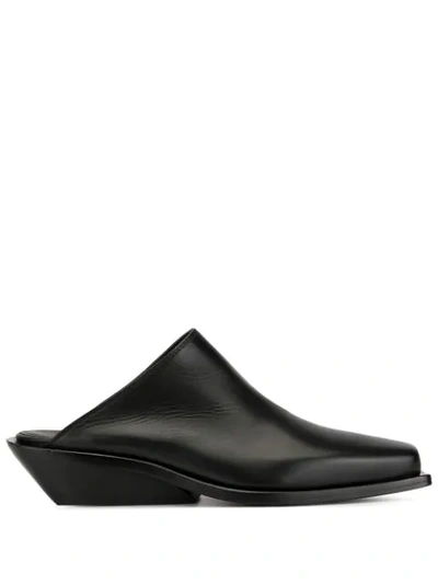 Ann Demeulemeester Leather Slip On Loafers In Black
