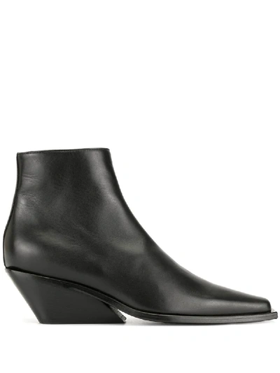 Ann Demeulemeester Zipped Chunky-heel Ankle Boots In Black