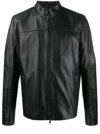 Michael Kors Men's Leather Outerwear Jacket Blouson In Black
