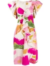 La Doublej Date Night Floral Print Dress In Prom