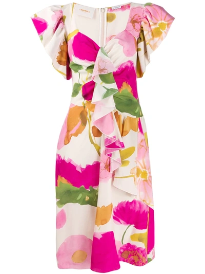 La Doublej Date Night Floral Print Dress In Prom
