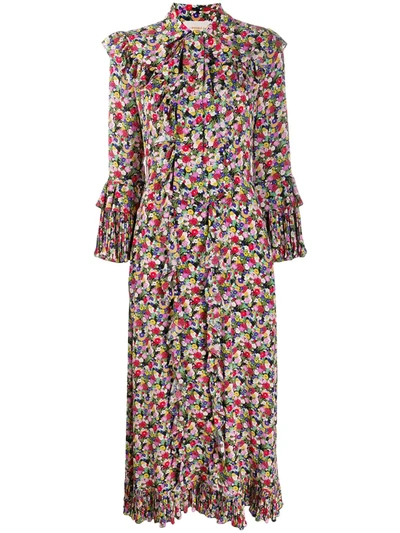 La Doublej Silk Long Fancy Dress In Granny