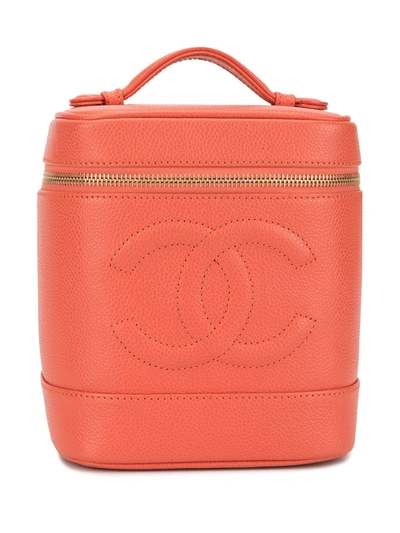 Pre-owned Chanel Cc Vanity Case In Red