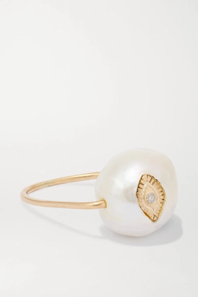 Pascale Monvoisin Charlie 9-karat Gold, Pearl And Diamond Ring