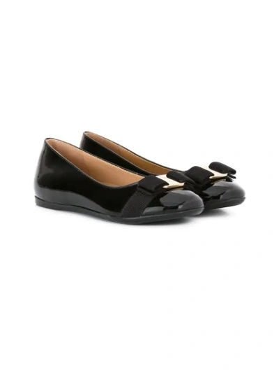 Ferragamo Kids' Varina Ballerinas In Black