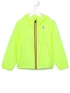K-way Kids' Yellow Contrast Zip Up Jacket In Yellow Fluorescent