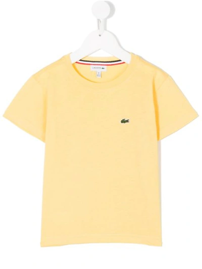 Lacoste Kids' Round Neck T-shirt In Yellow