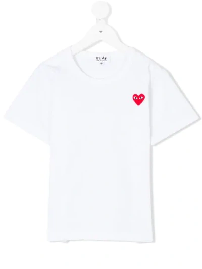 Comme Des Garçons Boys White Kids Play Logo Cotton T-shirt 2-6 Years 6 Years