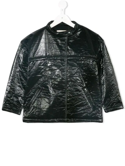 Andorine Kids' Textured Patent Jacket In Black