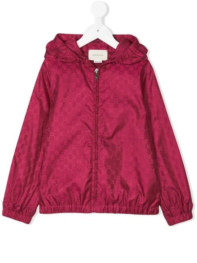 Gucci Kids' Gg Supreme Rain Jacket In Pink