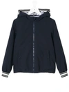 Herno Teen Hooded Bomber Jacket In Blue