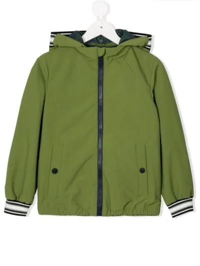 Herno Kids' Contrast Trim Jacketa In Green