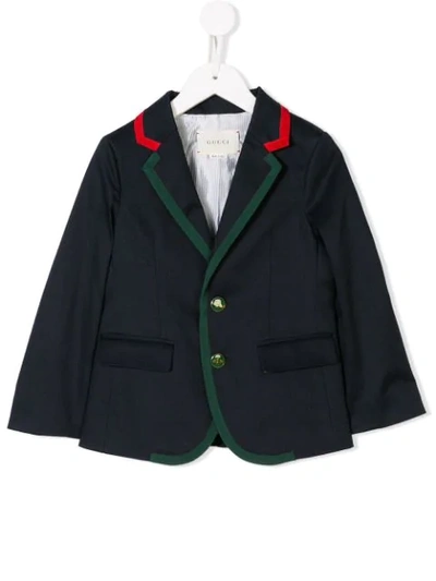 Gucci Kids' Web-trimmed Blazer In Blue
