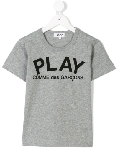 Comme Des Garçons Kids' Printed Logo T-shirt In Grey