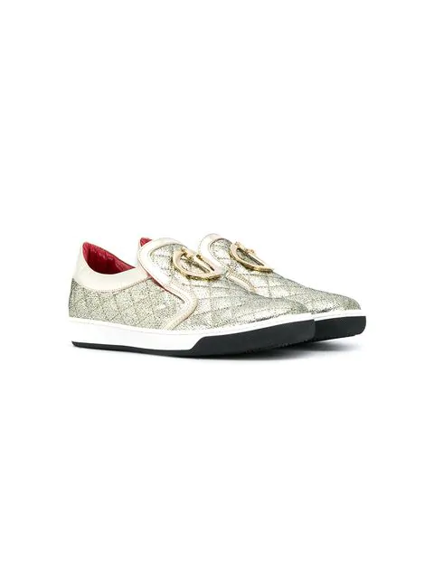 white quilted slip on sneakers
