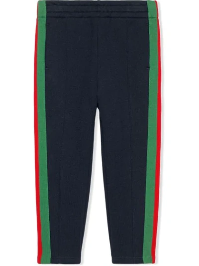 Gucci Kids' Children's Jogging Pant With Web In Blue