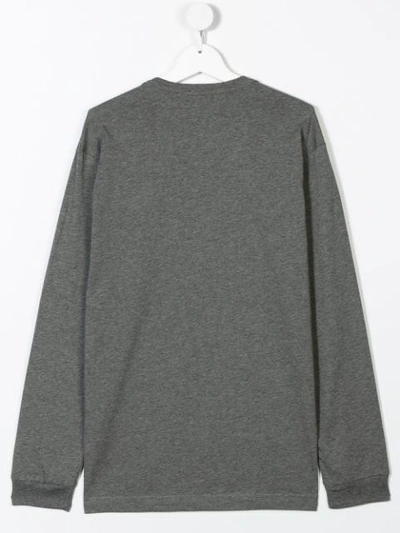 Diesel Teen Peeled Logo Print Sweatshirt In Grey