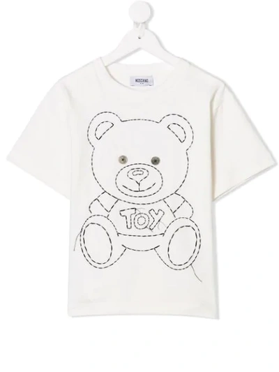Moschino Kids' Teddy Bear Print Maxi T-shirt In White