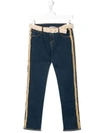 Andorine Teen Belted Jeans In Blue