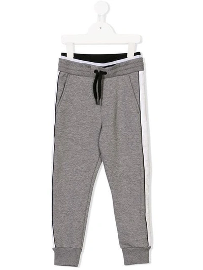 Givenchy Kids' Scratched Fleece Track Trousers In Grey