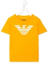 Emporio Armani Kids' Logo-print T-shirt In Yellow