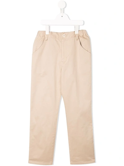 Familiar Kids' Classic Slim-fit Chinos In Neutrals