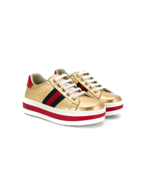gucci metallic platform sneaker