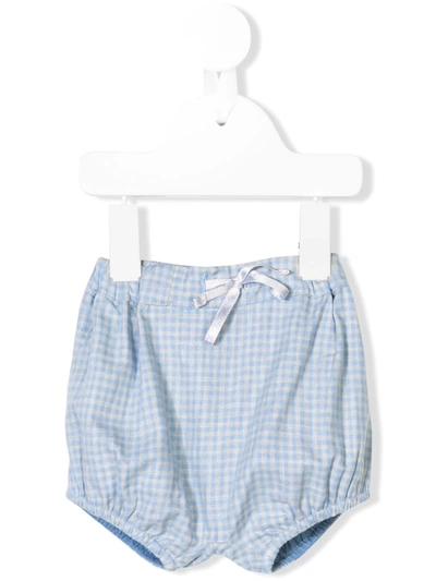 Knot Babies' Drawstring Check Shorts In Blue