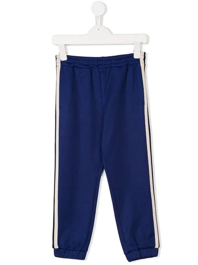 Gucci Kids' Side Panelled Track Trousers In Blue