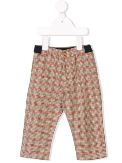 Knot Kids' Classic Check Trousers In Brown