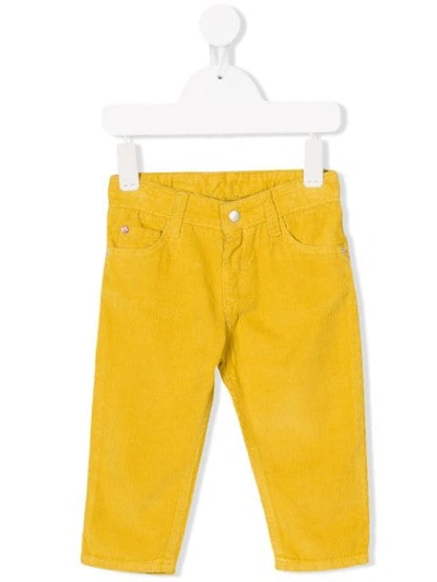 Knot Babies' Five Pocket Corduroy Trousers In Yellow