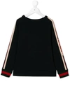 Gucci Kids' Logo Sleeve Sweatshirt In Blue