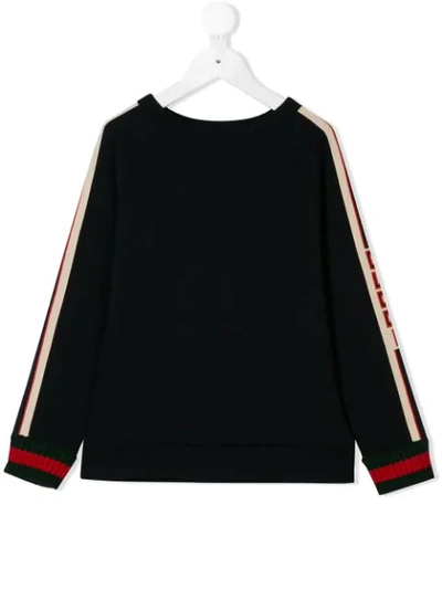 Gucci Kids' Logo Sleeve Sweatshirt In Blue