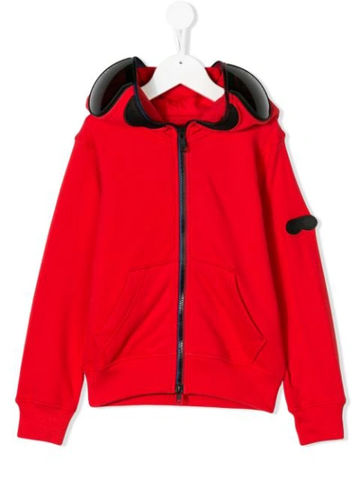 Ai Riders On The Storm Kids' Zipped Hooded Sweatshirt In Red