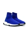 Balenciaga Kids' Speed Sock Sneakers In Blue