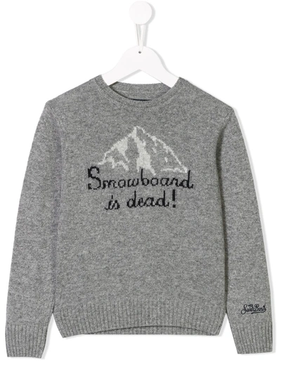Mc2 Saint Barth Kids' Snowboard Is Dead Grey Boy Sweater