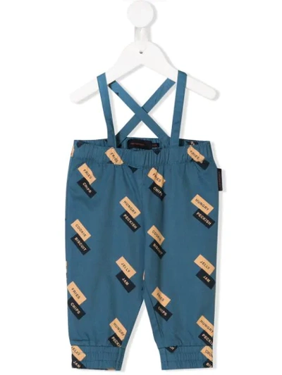 Tiny Cottons Babies' Food Words Dungarees In Blue