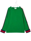 Gucci Kids' Logo Trim Sweatshirt In Green