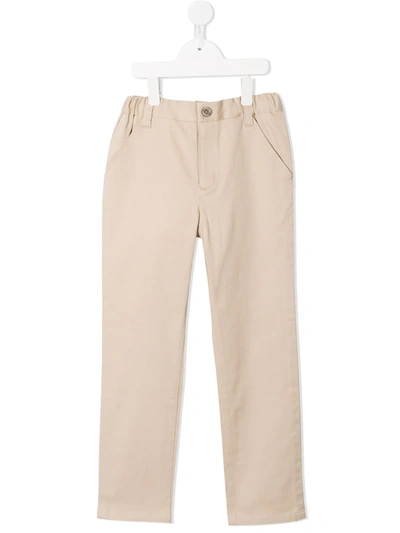 Familiar Kids' Classic Chino Trousers In Brown