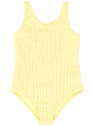 Duskii Girl Kids' Amelie Textured Swimsuit In Yellow