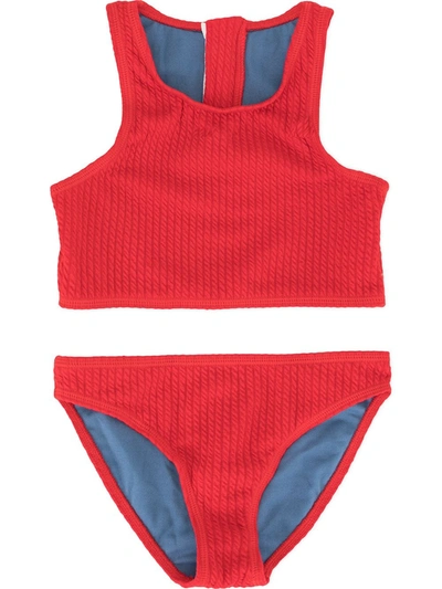 Duskii Girl Kids' Yara Zip Bikini Set In Red