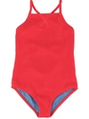 Duskii Girl Kids' Yara Crisscross Swimsuit In Red