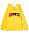 Diesel Kids' Sdivision Over Hoodie In Yellow